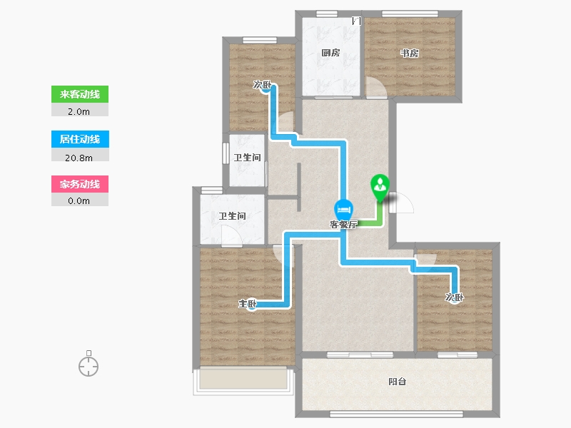 江苏省-扬州市-天珺源璟-110.40-户型库-动静线