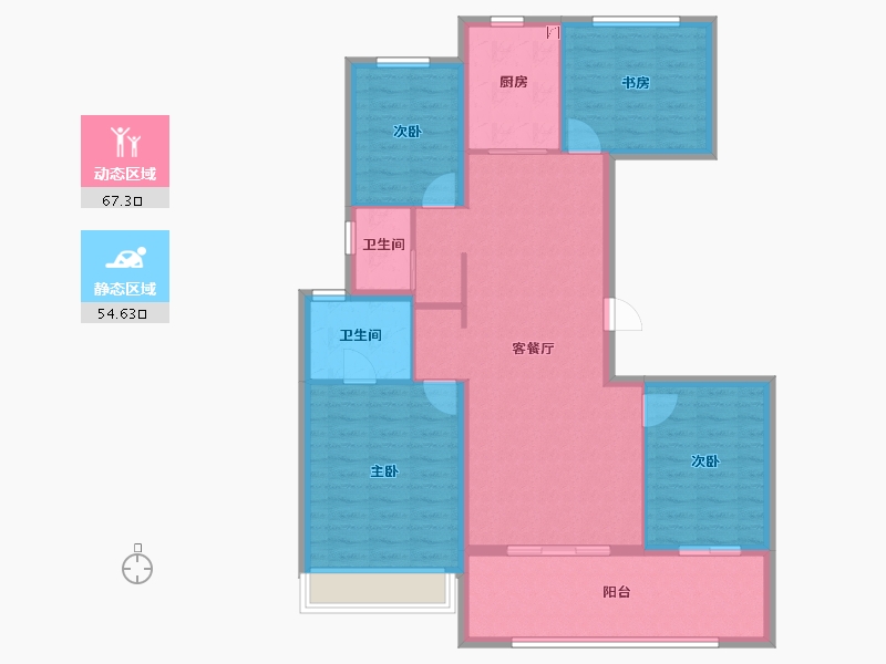 江苏省-扬州市-天珺源璟-110.40-户型库-动静分区