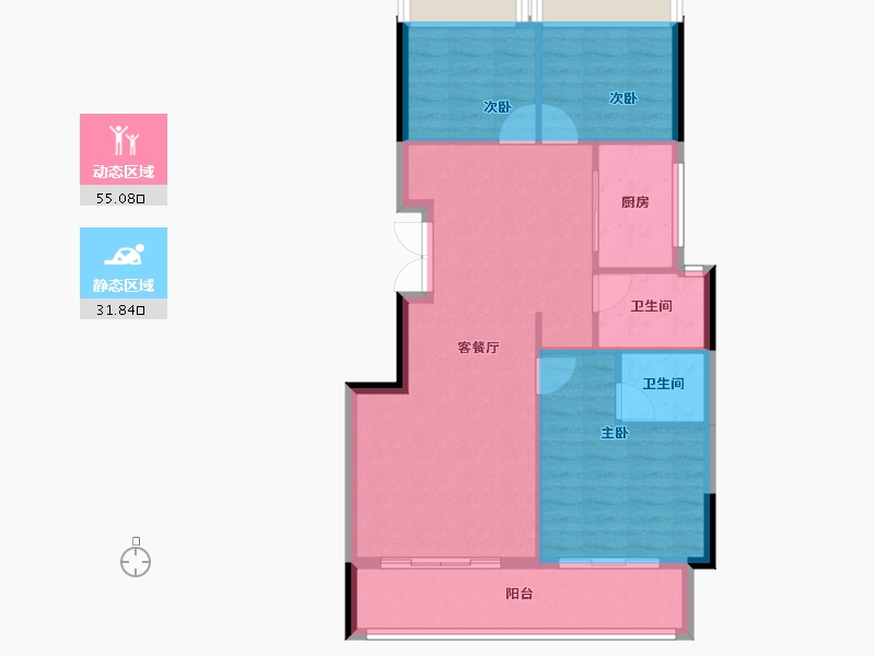 浙江省-衢州市-礼贤清华园-79.24-户型库-动静分区