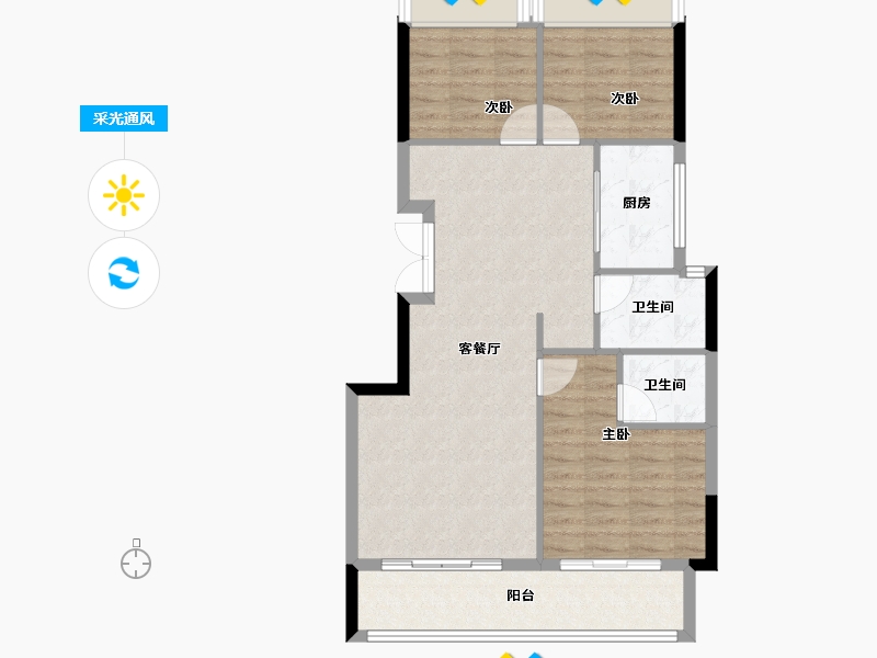 浙江省-衢州市-礼贤清华园-79.24-户型库-采光通风