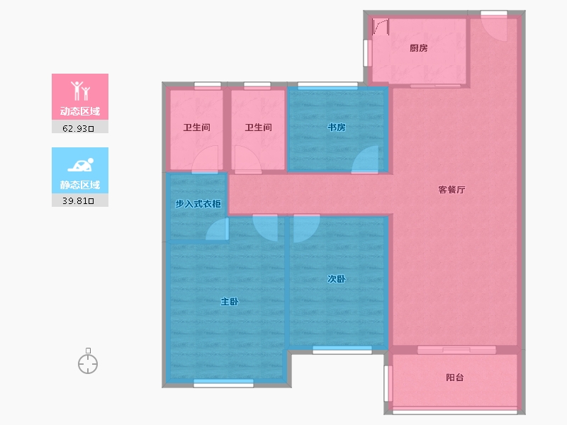 湖北省-荆州市-国际御景-92.33-户型库-动静分区