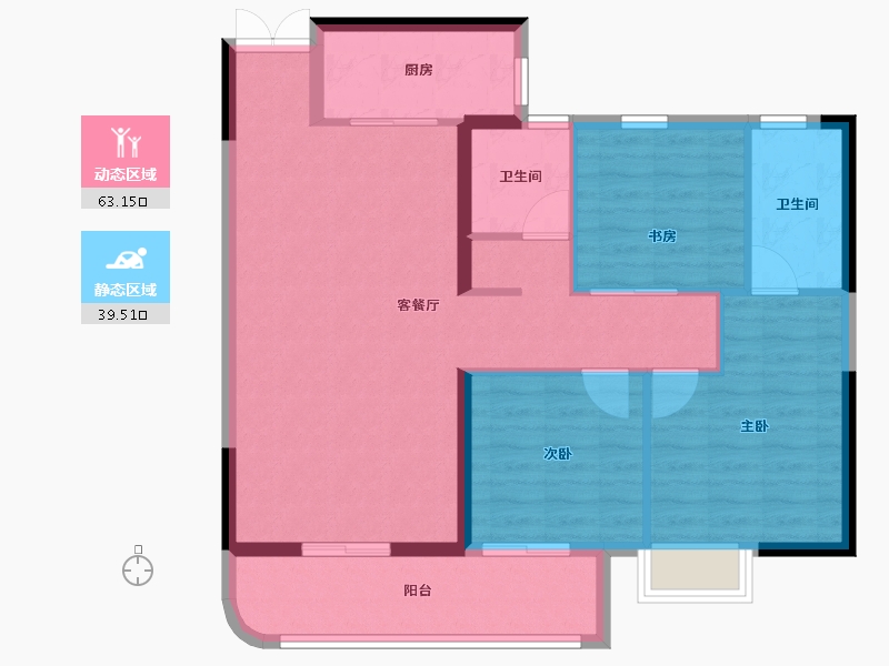 湖北省-宜昌市-高投五龙源著-92.91-户型库-动静分区