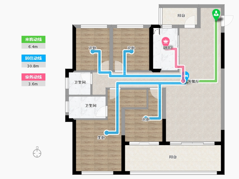 湖北省-黄冈市-城投玲珑家园-110.38-户型库-动静线