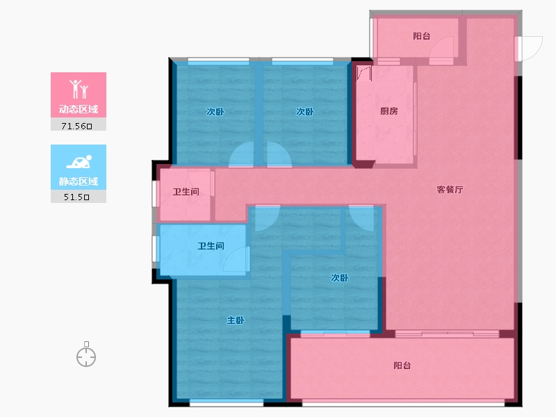 湖北省-黄冈市-城投玲珑家园-110.38-户型库-动静分区