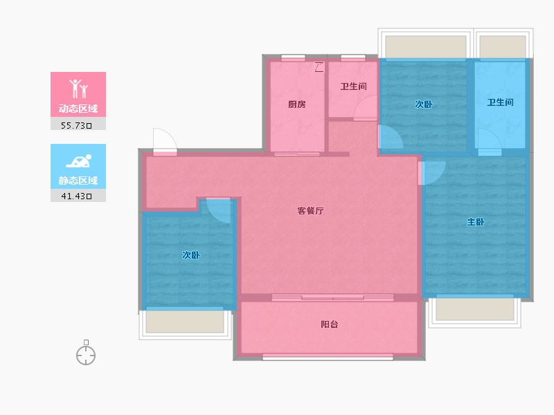 江苏省-扬州市-新能源江山映-87.20-户型库-动静分区