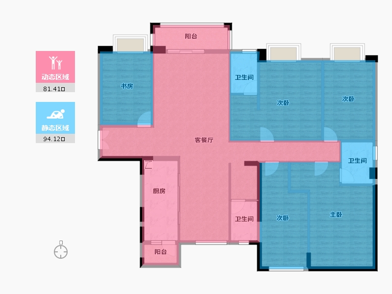 广东省-汕尾市-岁宝华府-159.62-户型库-动静分区