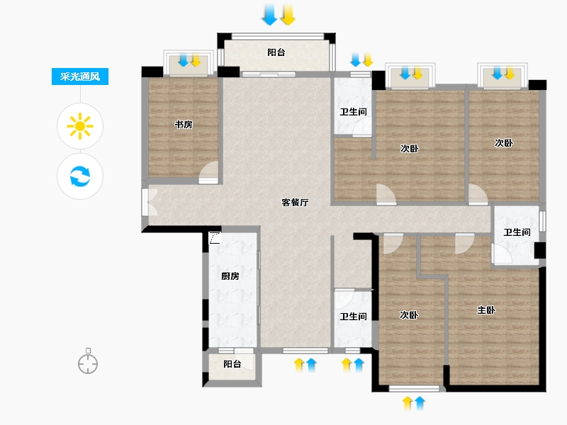 广东省-汕尾市-岁宝华府-159.62-户型库-采光通风