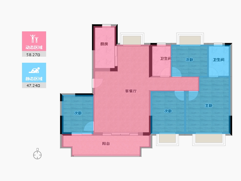 福建省-南平市-建发叁里云庐-95.77-户型库-动静分区