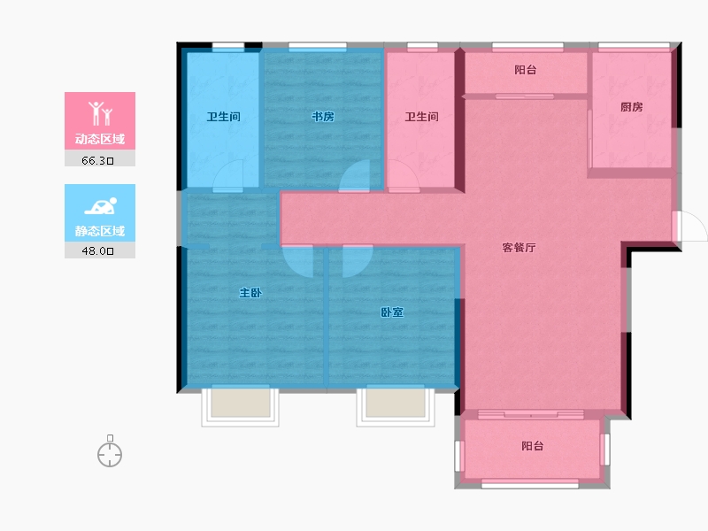 河南省-三门峡市-中航仙本那-103.68-户型库-动静分区