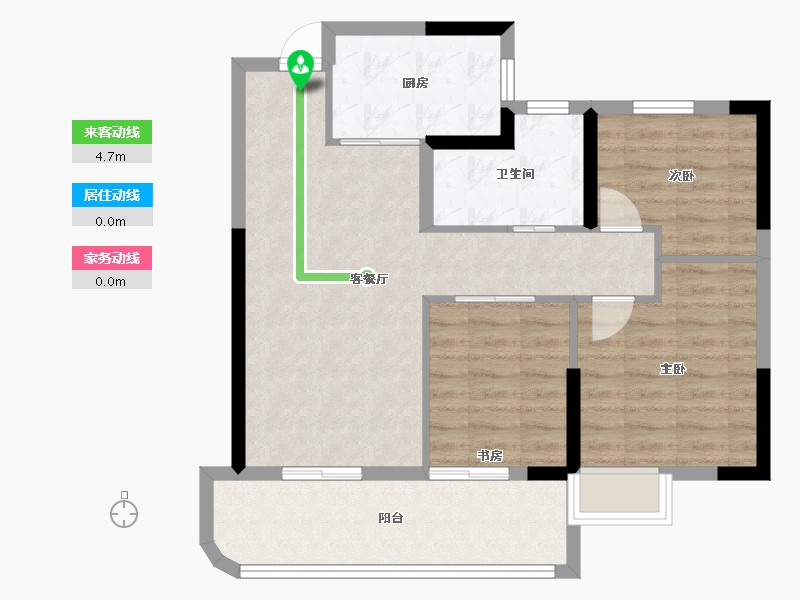 湖北省-宜昌市-高投五龙源著-76.80-户型库-动静线