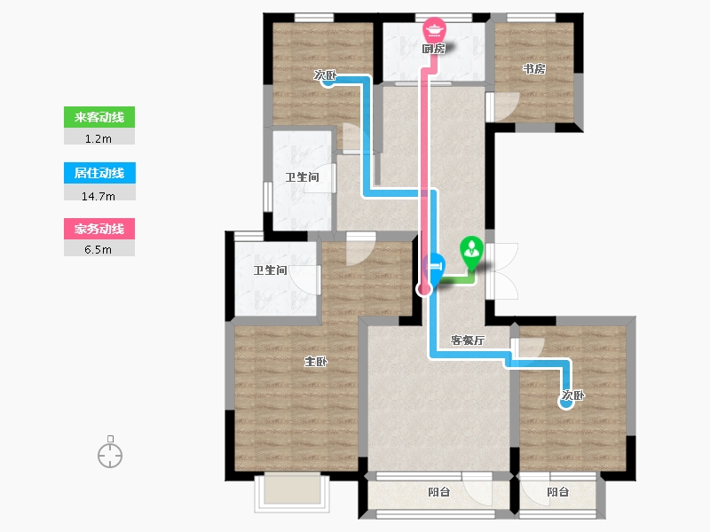 河北省-秦皇岛市-福港御景-92.45-户型库-动静线