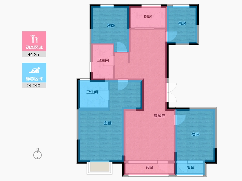 河北省-秦皇岛市-福港御景-92.45-户型库-动静分区