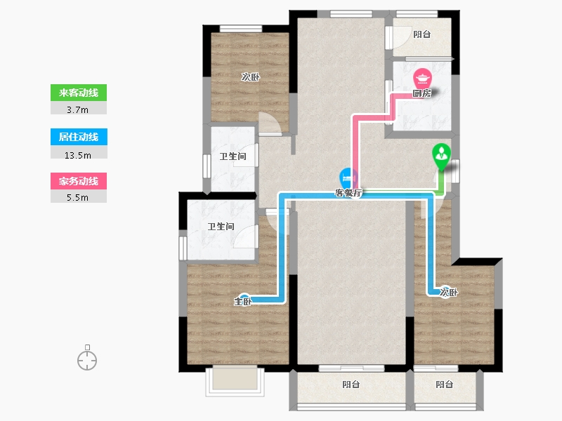 河北省-秦皇岛市-福港御景-103.39-户型库-动静线