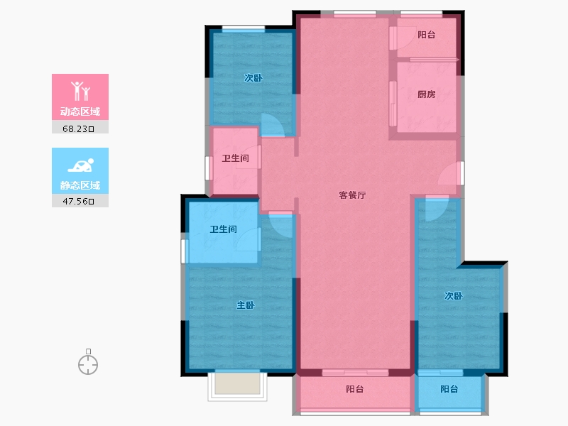 河北省-秦皇岛市-福港御景-103.39-户型库-动静分区