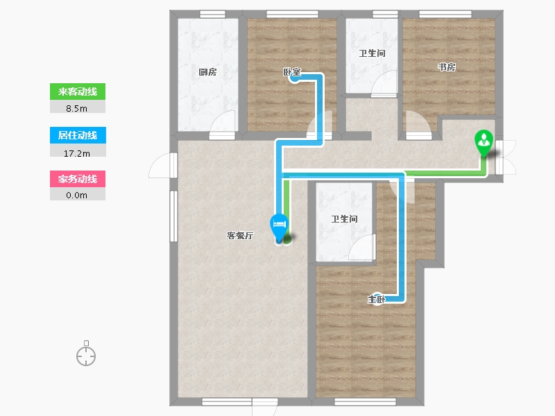 新疆维吾尔自治区-昌吉回族自治州-丁香雅苑-91.23-户型库-动静线