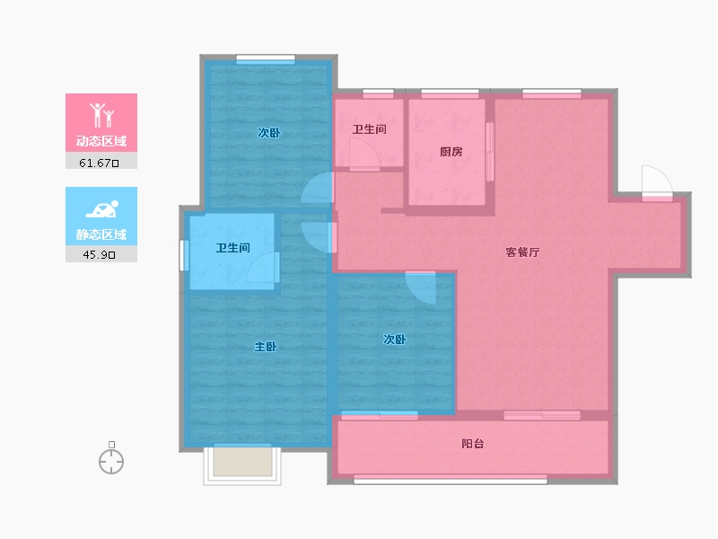 安徽省-蚌埠市-中梁淮风十里-97.27-户型库-动静分区