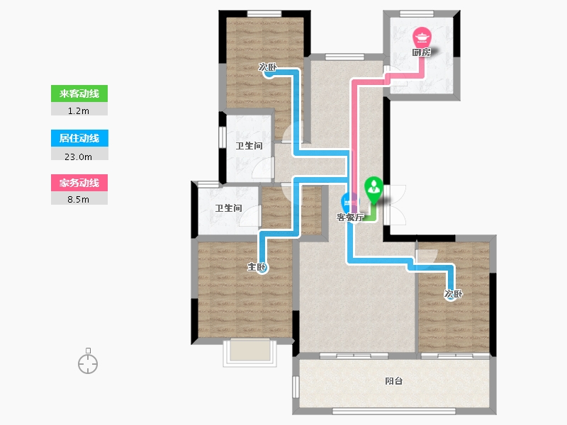 河南省-三门峡市-文达碧城府-105.60-户型库-动静线