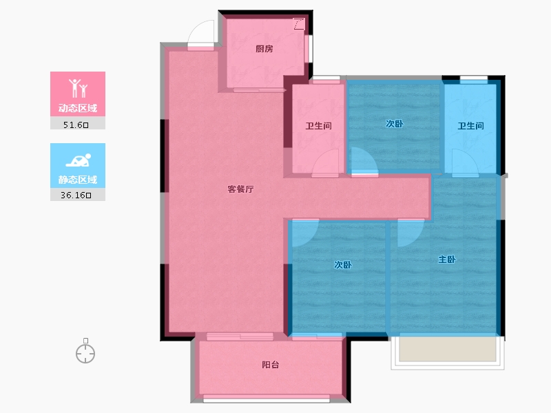 湖北省-黄冈市-东泰华城-78.69-户型库-动静分区