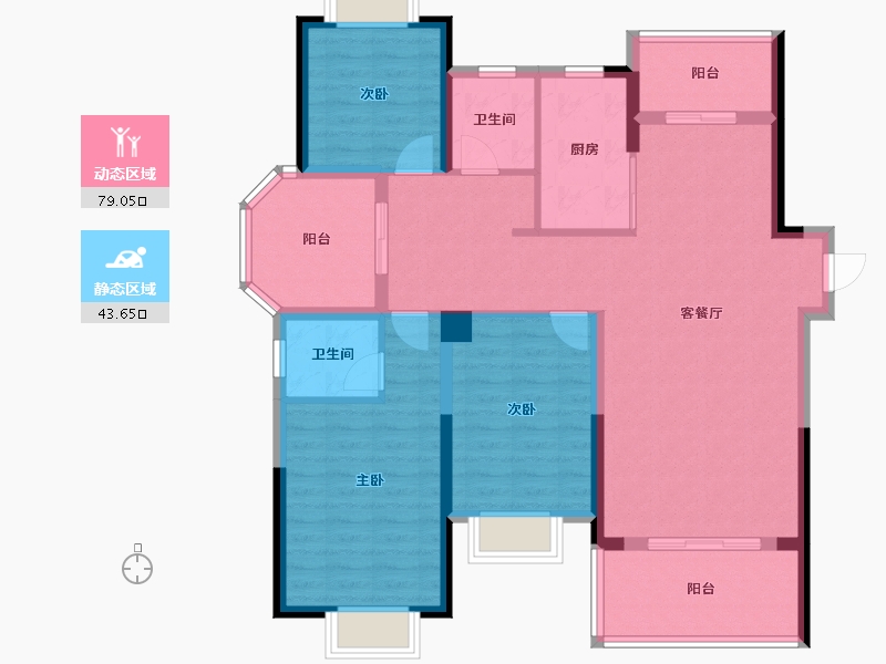 湖北省-黄冈市-金都上城-110.01-户型库-动静分区