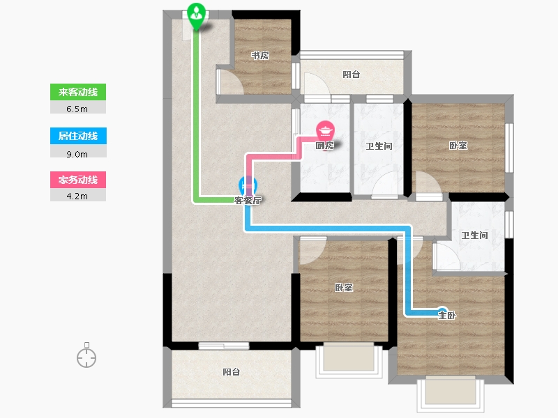 广东省-湛江市-科恒荟景湾-85.78-户型库-动静线