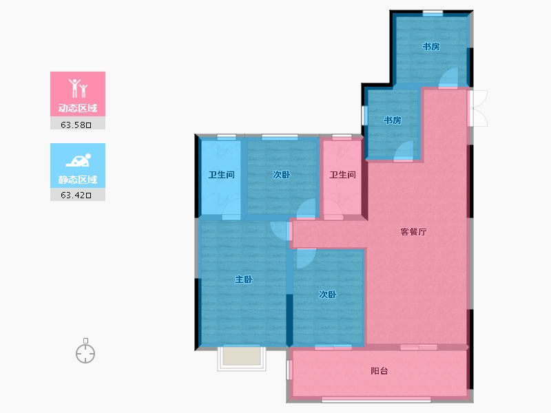 河南省-三门峡市-文达碧城府-113.60-户型库-动静分区