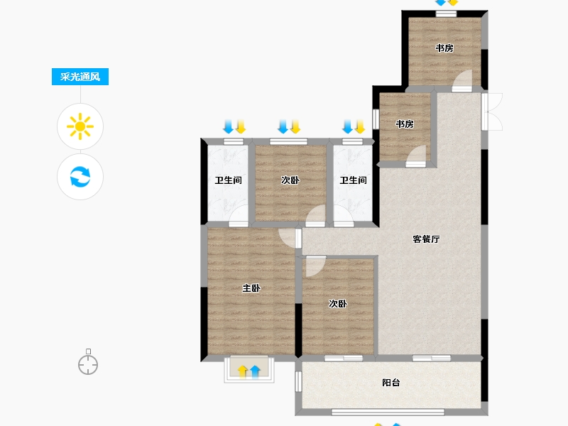 河南省-三门峡市-文达碧城府-113.60-户型库-采光通风