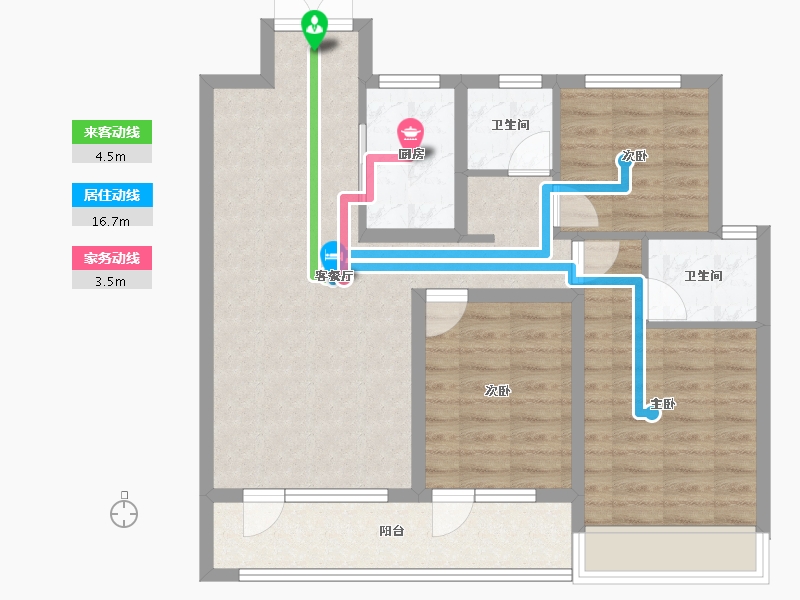 山东省-淄博市-珑悦-83.59-户型库-动静线