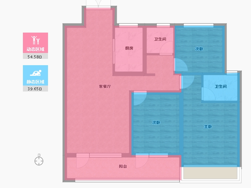 山东省-淄博市-珑悦-83.59-户型库-动静分区