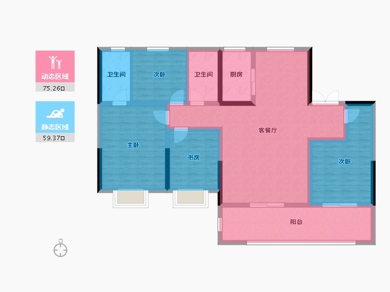 河南省-三门峡市-文达碧城府-120.80-户型库-动静分区