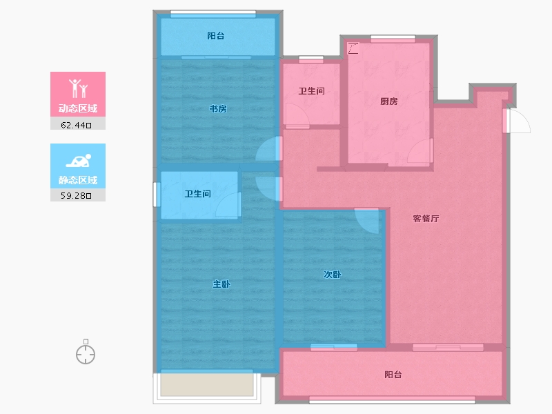 江苏省-扬州市-宏云东悦府-108.80-户型库-动静分区