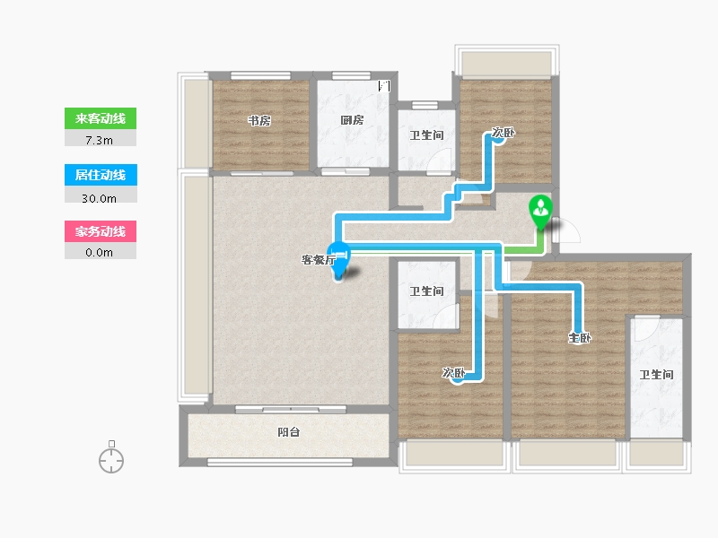 江苏省-扬州市-新能源江山映-132.01-户型库-动静线