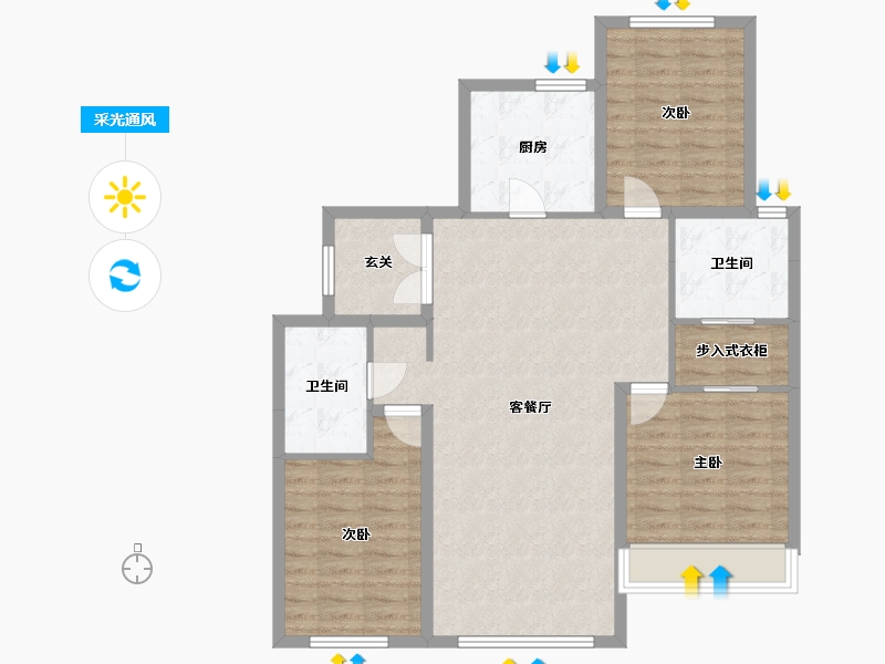 辽宁省-沈阳市-龙湖·天奕-101.09-户型库-采光通风