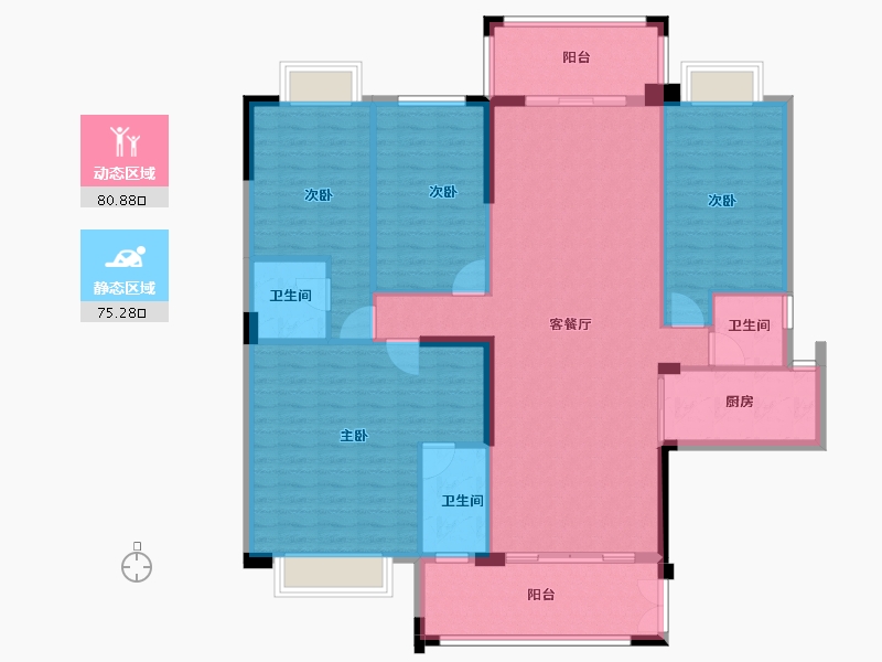 广东省-汕尾市-岁宝华府-142.98-户型库-动静分区