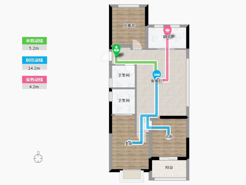 浙江省-金华市-壹号院-80.00-户型库-动静线