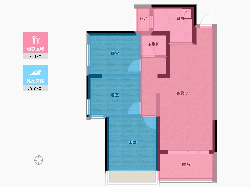 广东省-湛江市-福濠华庭-65.83-户型库-动静分区