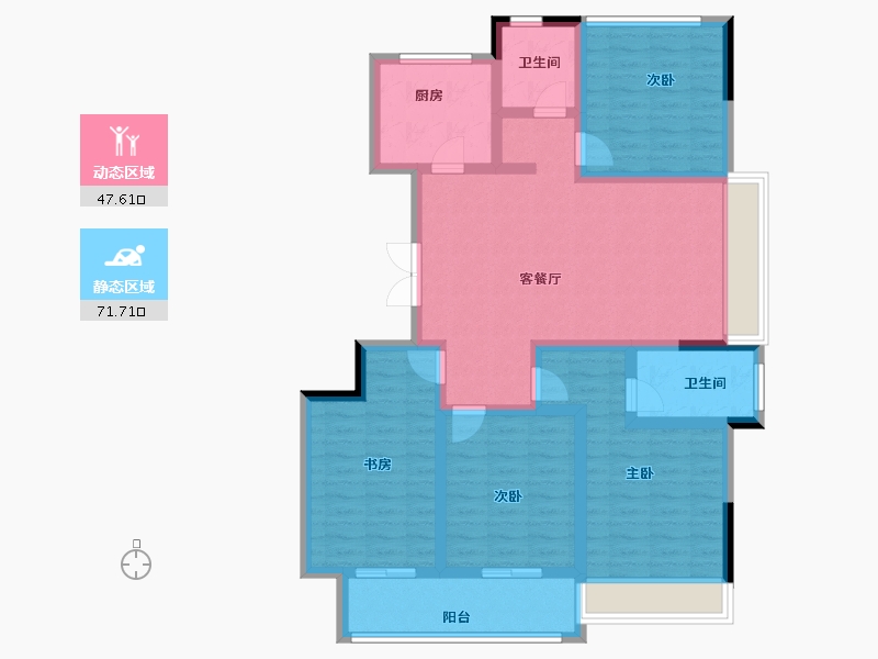 浙江省-衢州市-礼贤清华园-105.51-户型库-动静分区