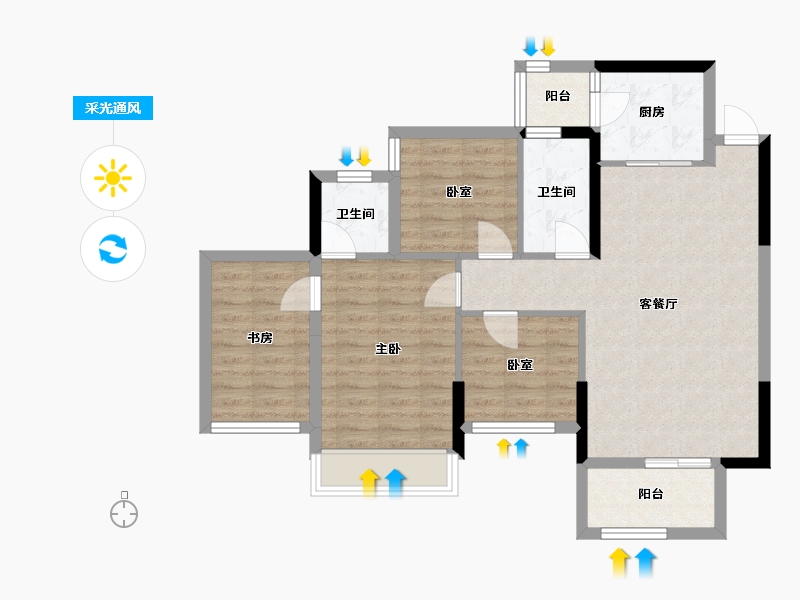 广西壮族自治区-南宁市-广西建工大厦-75.00-户型库-采光通风