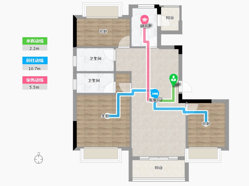 福建省-南平市-​碧桂园松溪府-76.96-户型库-动静线