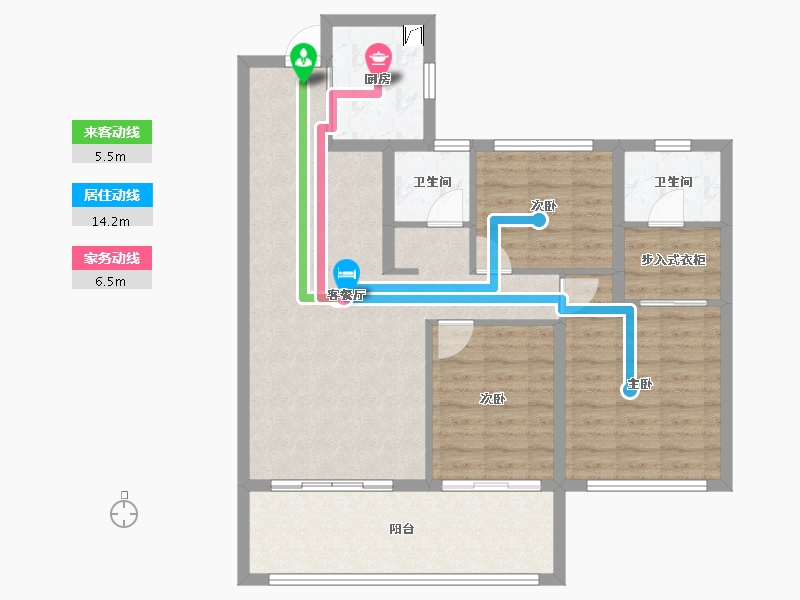 湖北省-黄冈市-城投玲珑家园-93.61-户型库-动静线