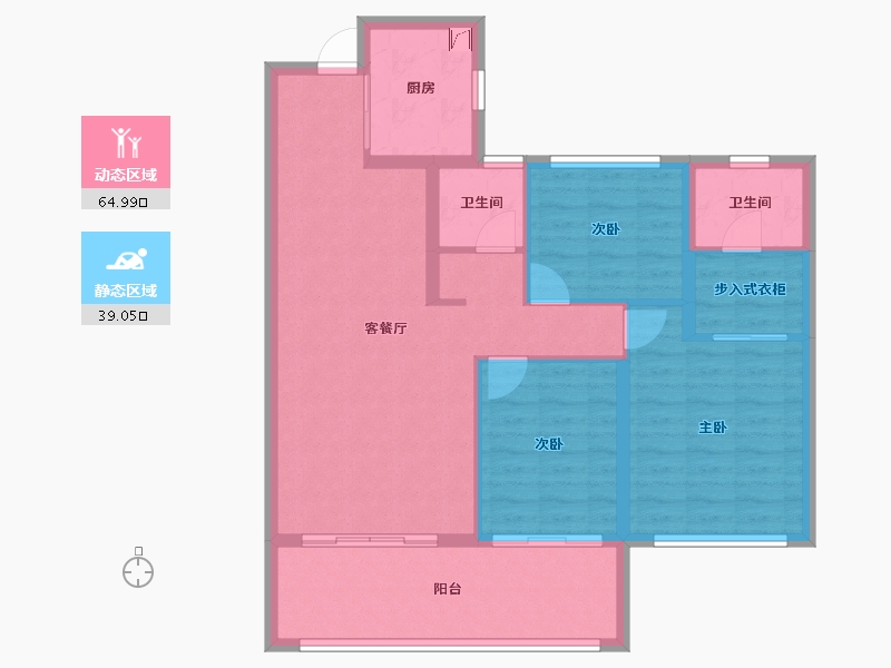 湖北省-黄冈市-城投玲珑家园-93.61-户型库-动静分区