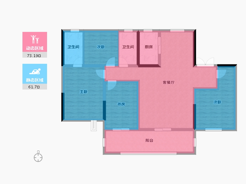 河南省-三门峡市-文达碧城府-120.80-户型库-动静分区