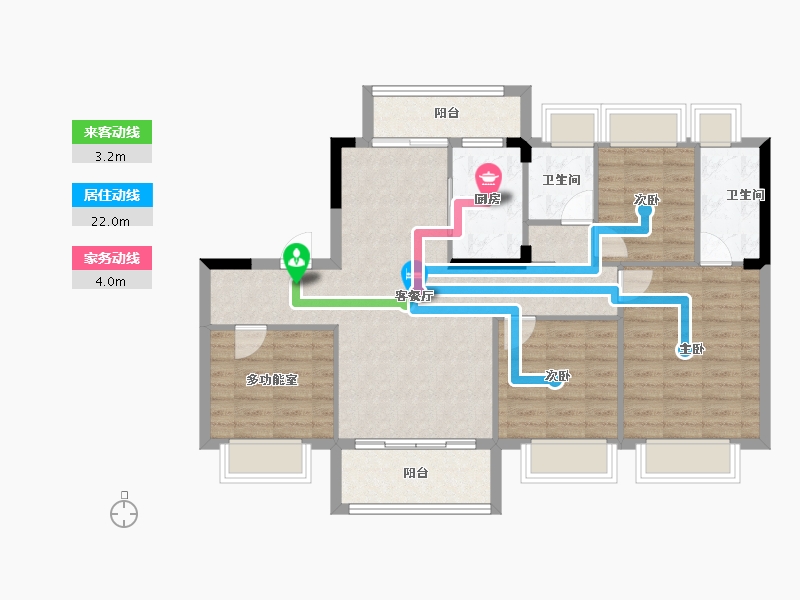 福建省-南平市-​碧桂园松溪府-96.77-户型库-动静线