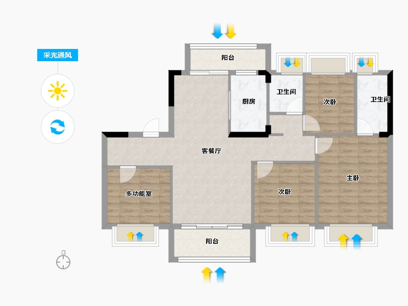 福建省-南平市-​碧桂园松溪府-96.77-户型库-采光通风