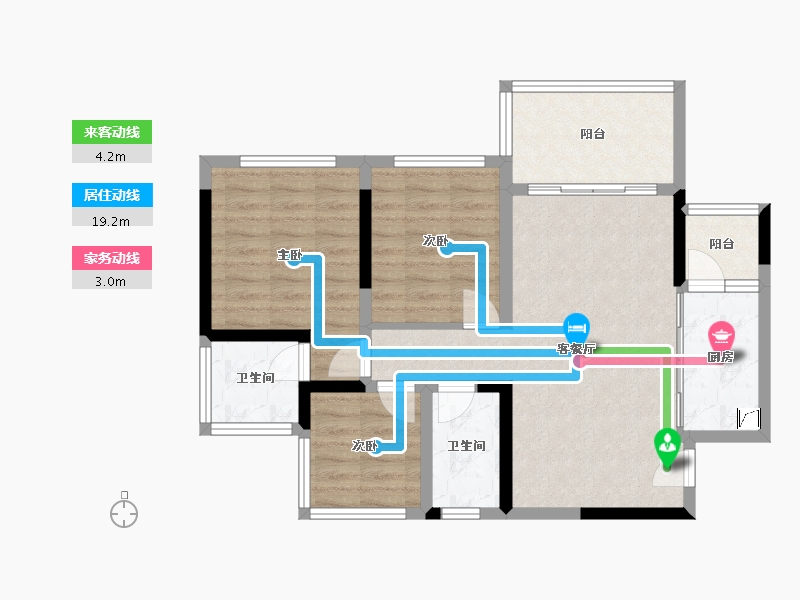 四川省-宜宾市-邦泰·白沙鹭岛-80.00-户型库-动静线