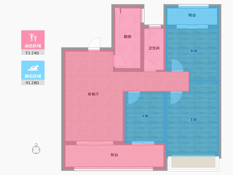 江苏省-扬州市-宏云东悦府-84.01-户型库-动静分区