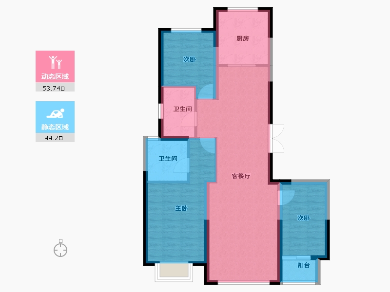 河北省-秦皇岛市-福港御景-87.94-户型库-动静分区