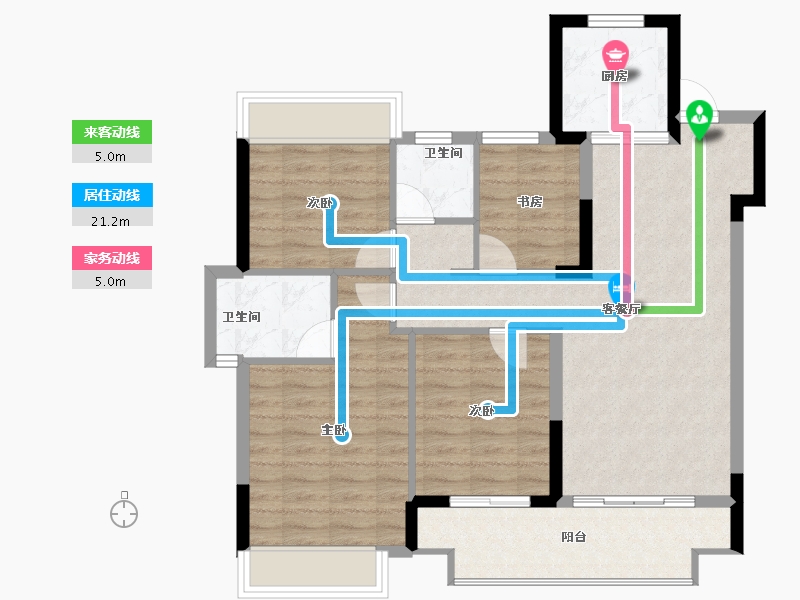 福建省-南平市-建发叁里云庐-88.76-户型库-动静线