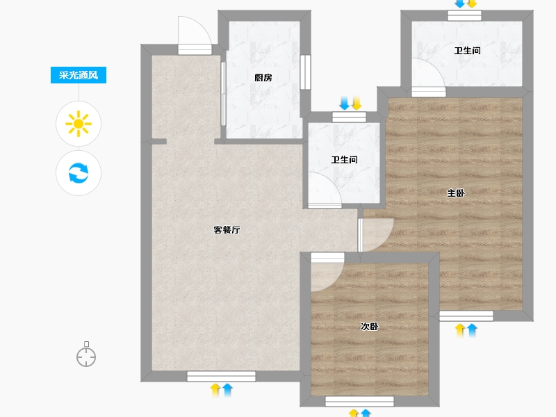 河北省-秦皇岛市-秦皇皓月城-59.05-户型库-采光通风