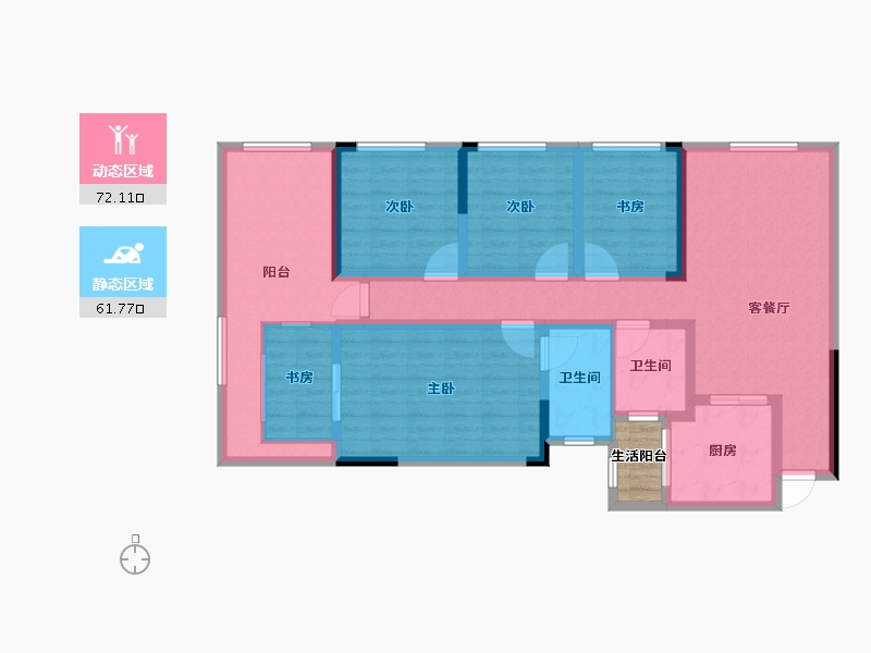 四川省-巴中市-云城书香美邸-120.94-户型库-动静分区