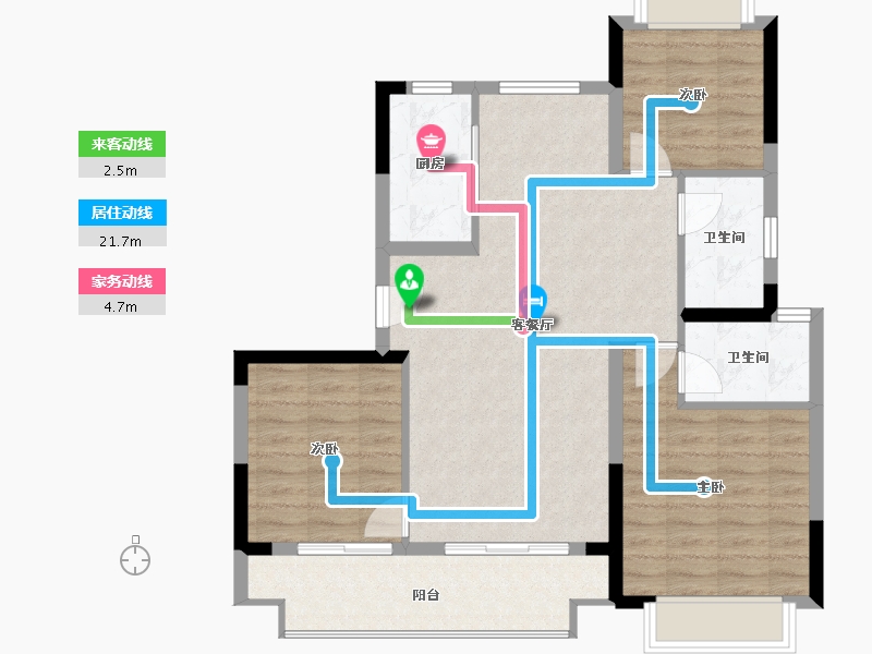 福建省-南平市-建发叁里云庐-85.67-户型库-动静线